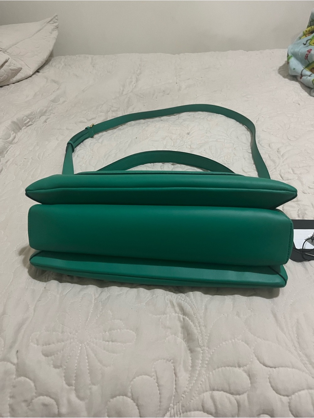MCM Emerald Green Leather Logo Crossbody Bag - Picture 4 of 11